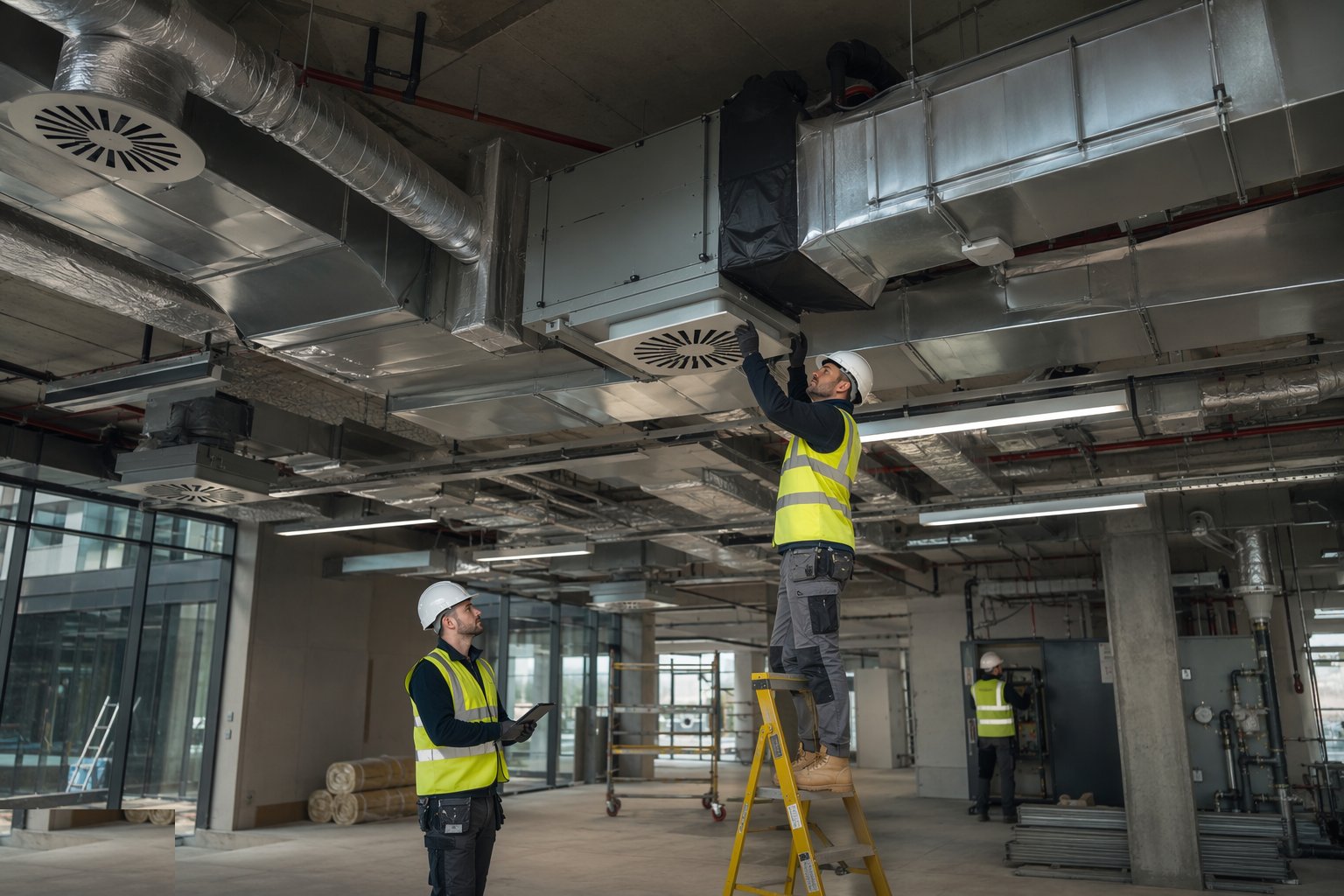 Fit the terminals and units — Ventilation and controls, step 1