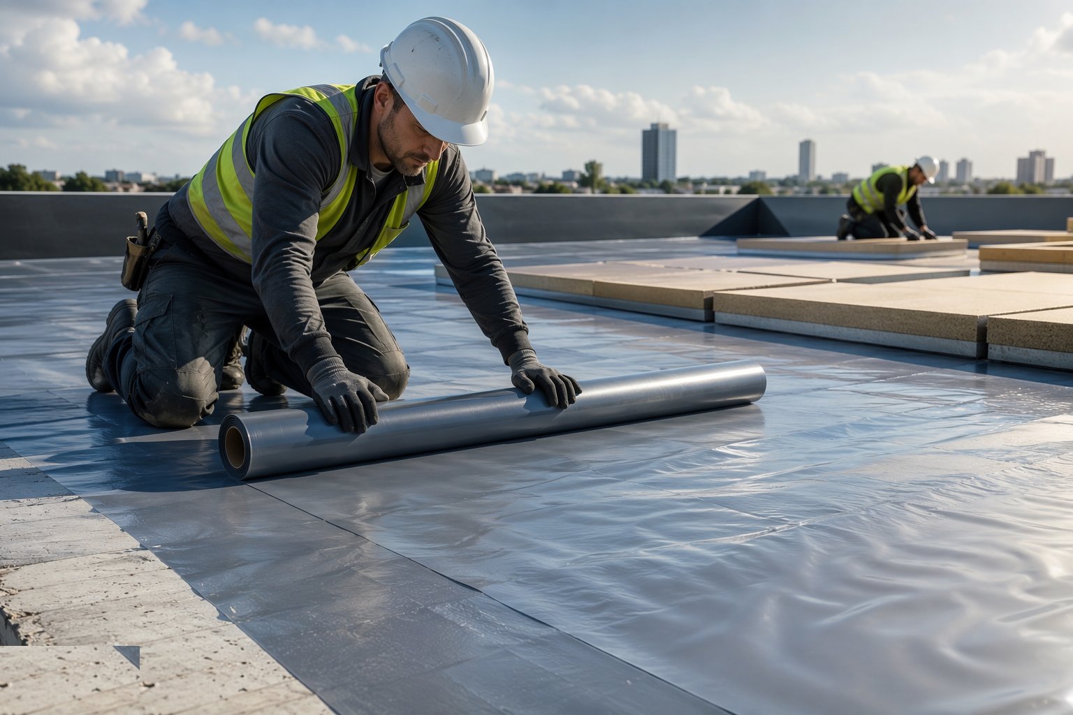 Lay and seal the vapour control layer — Warm flat roofs: single-ply, felt and liquid, step 2