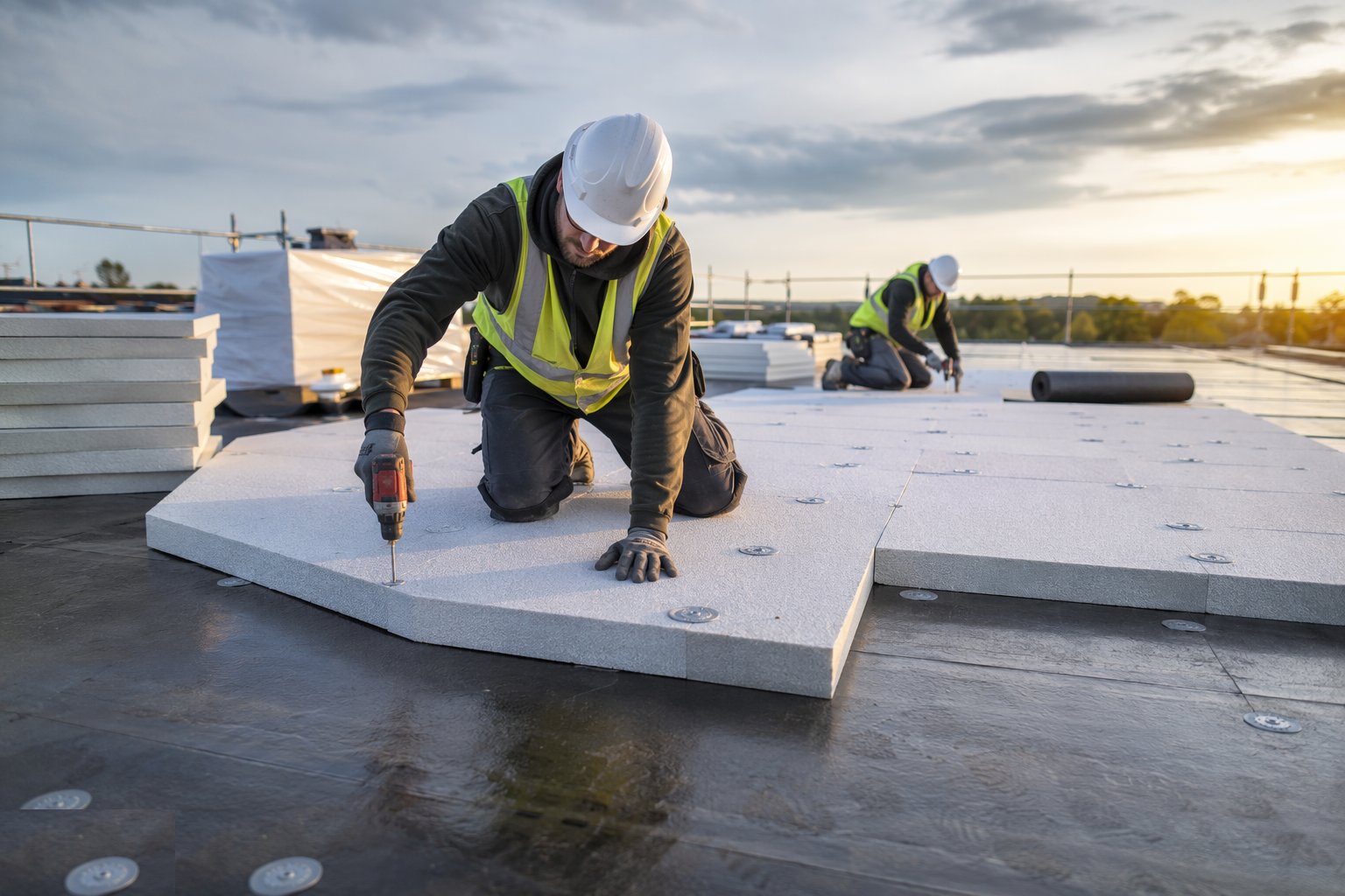 Fix the insulation to the thermal design — Warm flat roofs: single-ply, felt and liquid, step 3