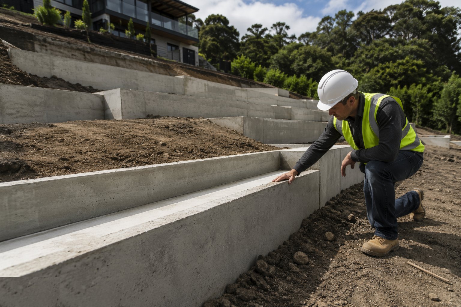 Inspect every bench — Wide-strip and stepped foundations, step 3