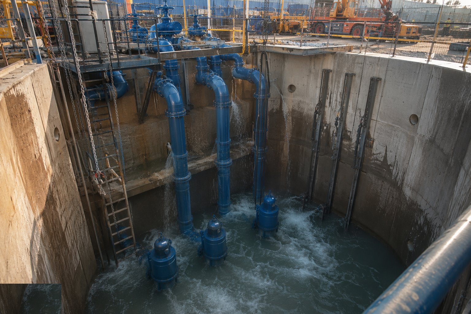 Fill, flush and wet-test the hydraulics — Water Pumping Stations, step 6