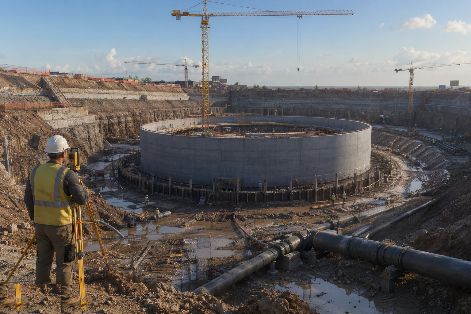 Found the tank and control the ground water — Service Reservoirs & Water Towers, step 1