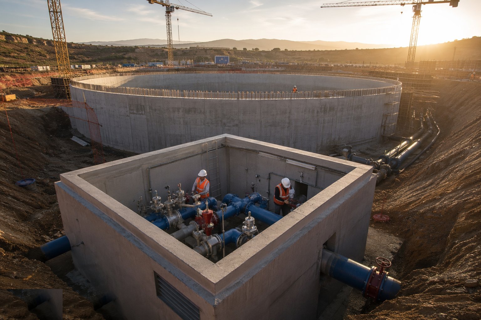 Fit the valve house and the instrumentation — Service Reservoirs & Water Towers, step 4