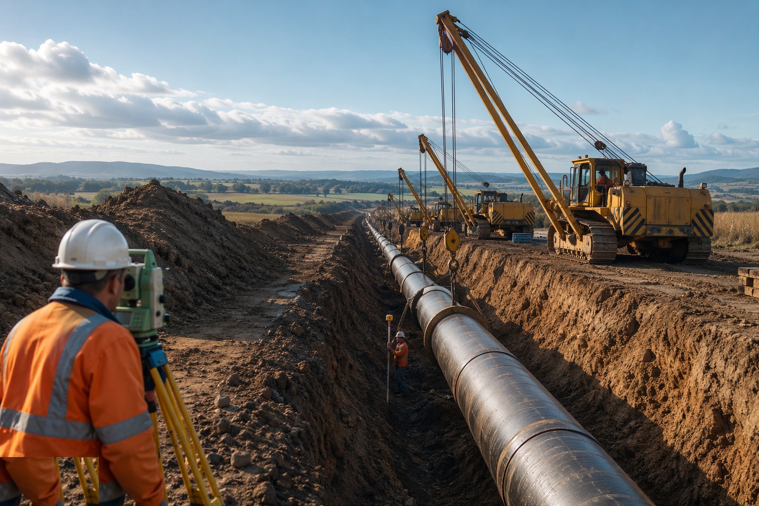 Prove the route: trial holes, services and survey — Water Pipelines & Trunk Mains, step 1