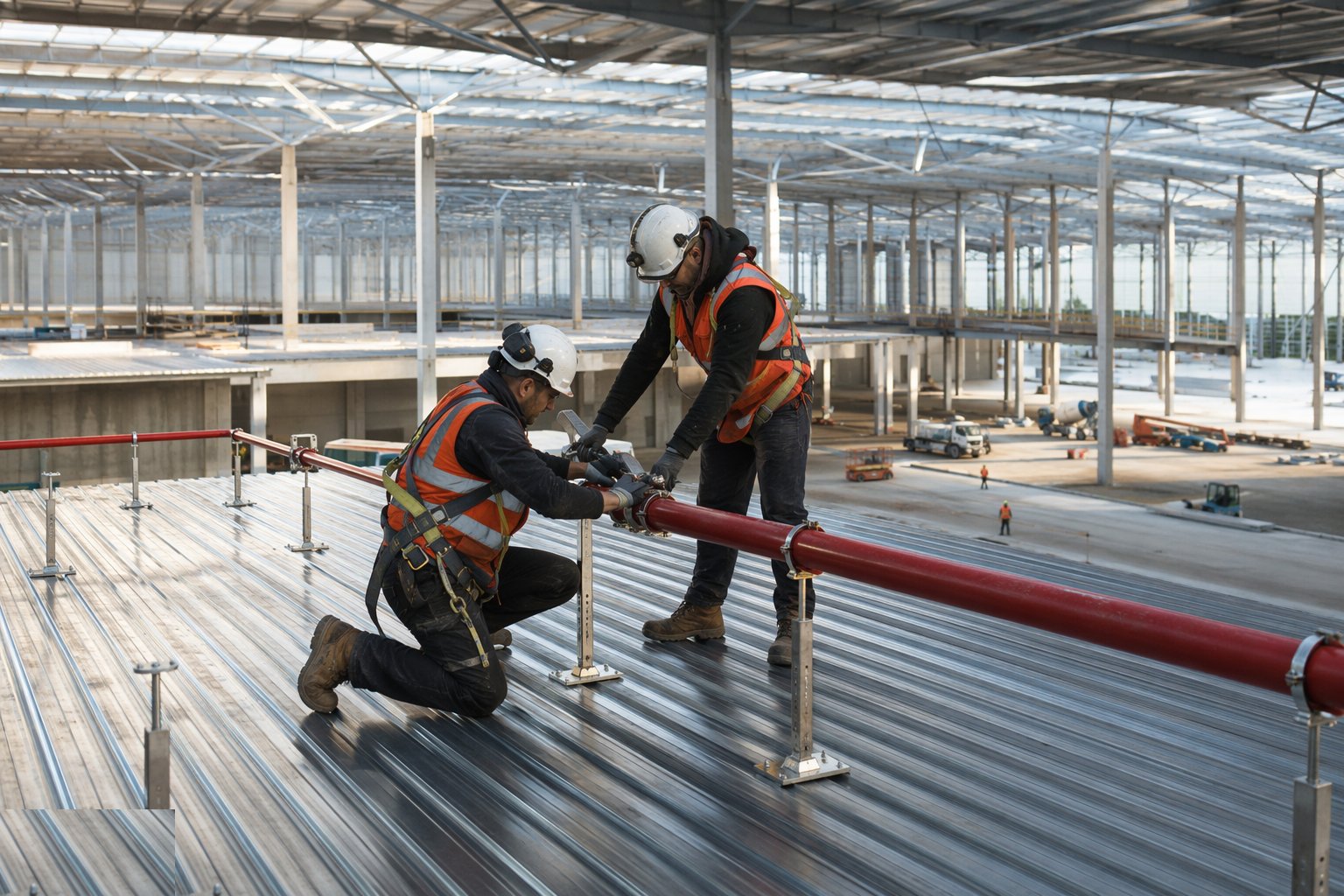 Install and commission the fire strategy — Big-Box Logistics Shed Construction, step 8