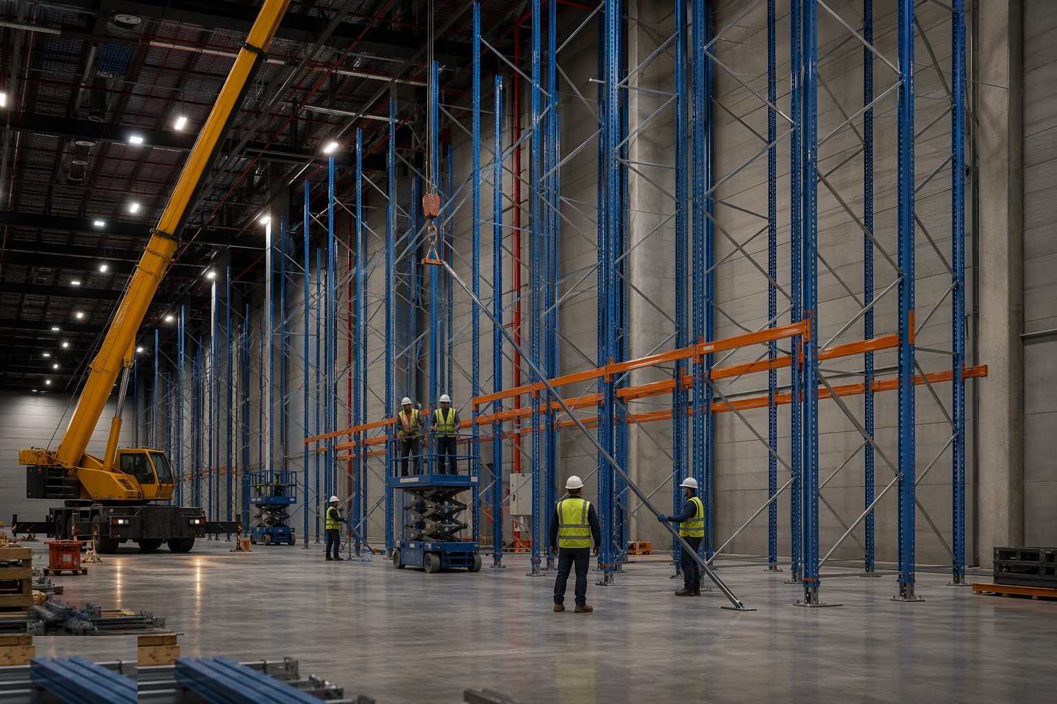 Erect the racking and prove the anchors — Racking & Warehouse Automation Installation, step 2