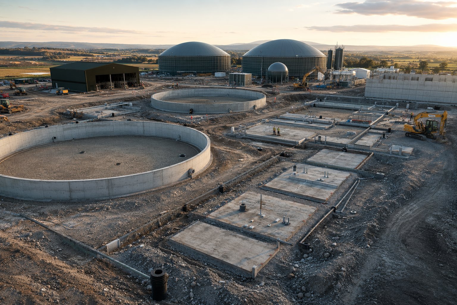 Civils, foundations and sealed drainage — Anaerobic Digestion & Composting Facilities, step 1