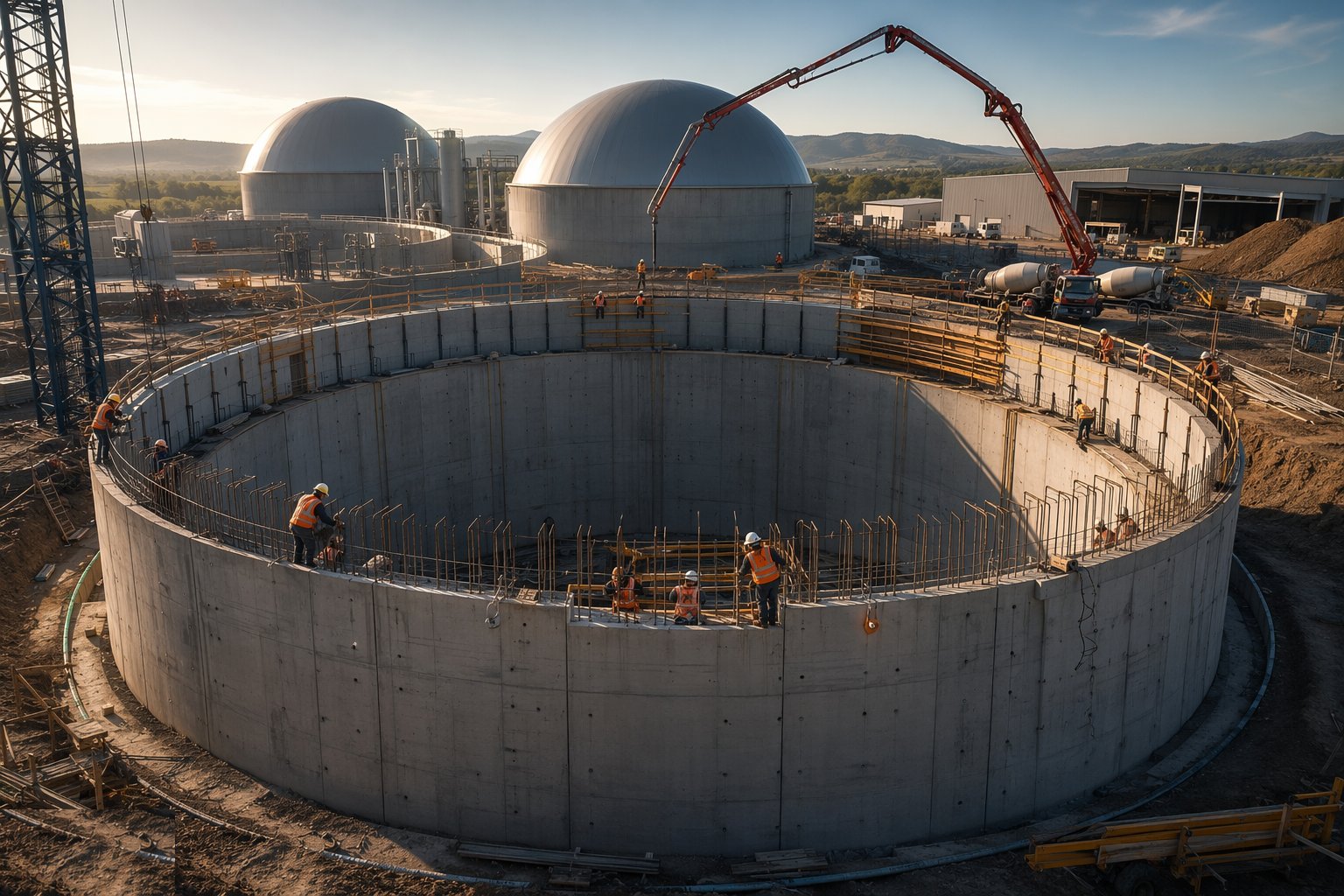 Build the digester tanks — Anaerobic Digestion & Composting Facilities, step 2