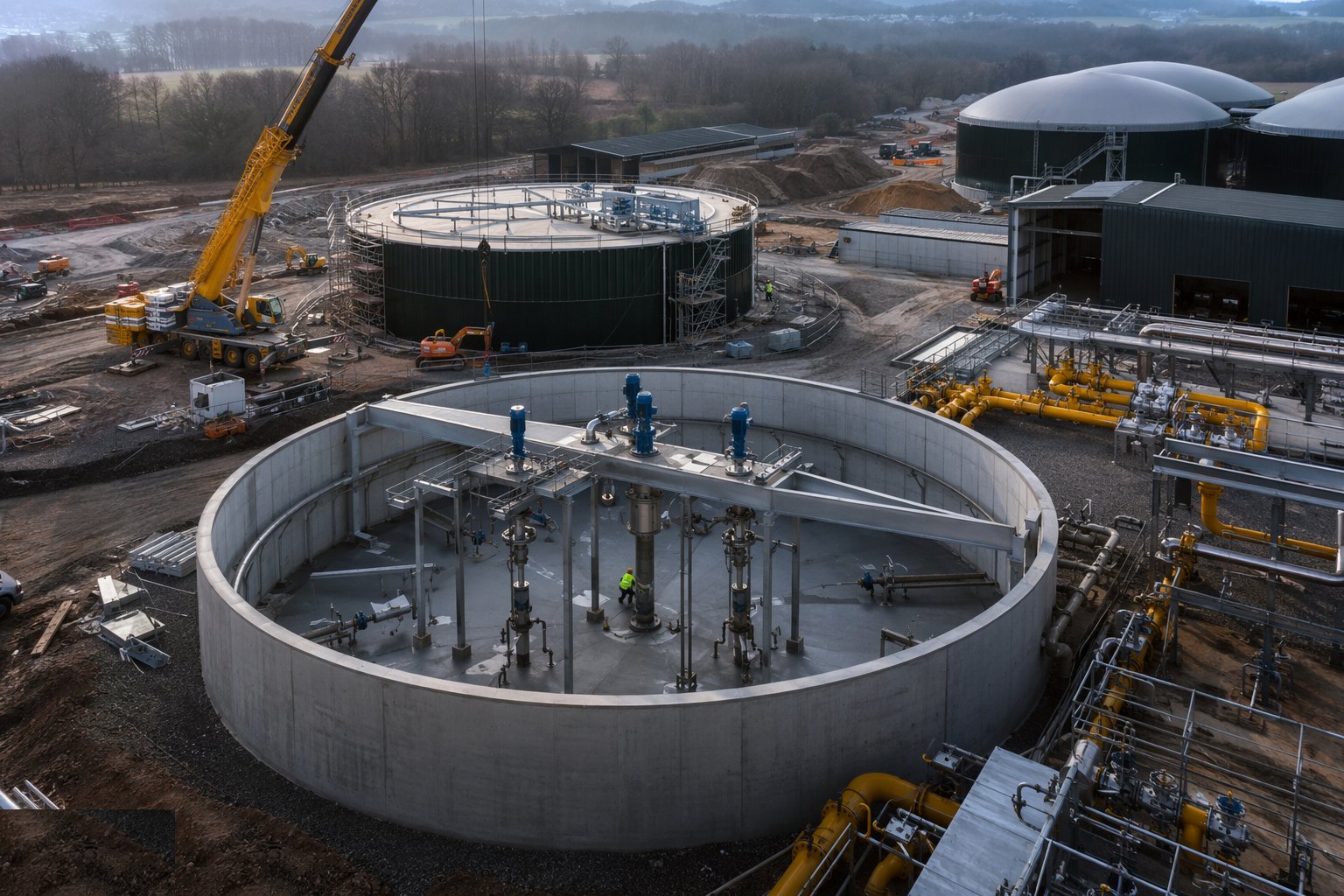 Fit mixers, heating and the gas train — Anaerobic Digestion & Composting Facilities, step 3