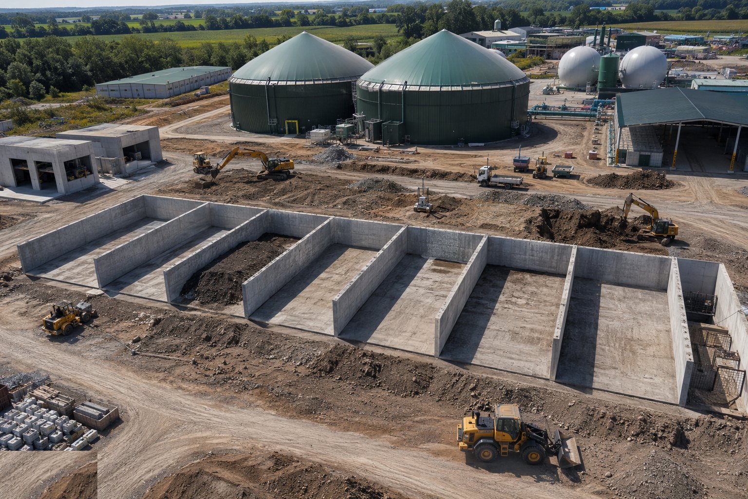 Build composting tunnels and maturation pads — Anaerobic Digestion & Composting Facilities, step 6