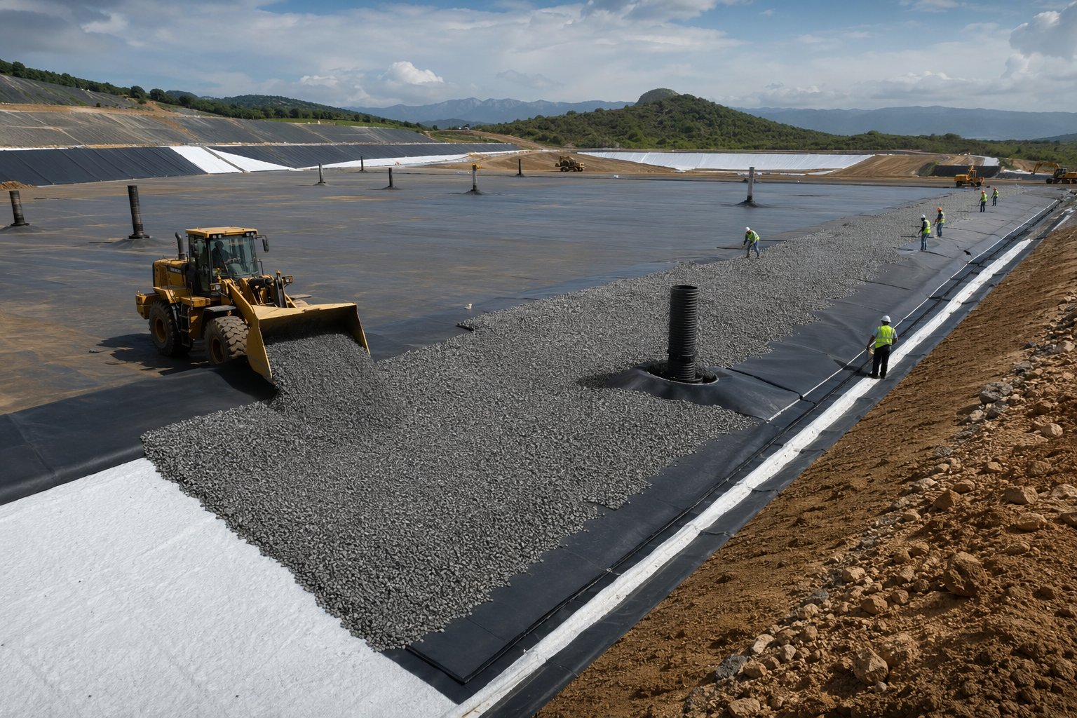 Install the leachate collection system — Landfill Engineering & Capping, step 4