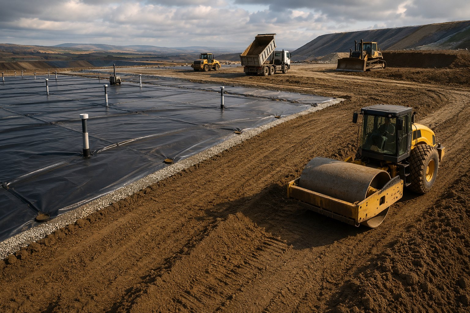 Cap the completed cells — Landfill Engineering & Capping, step 6