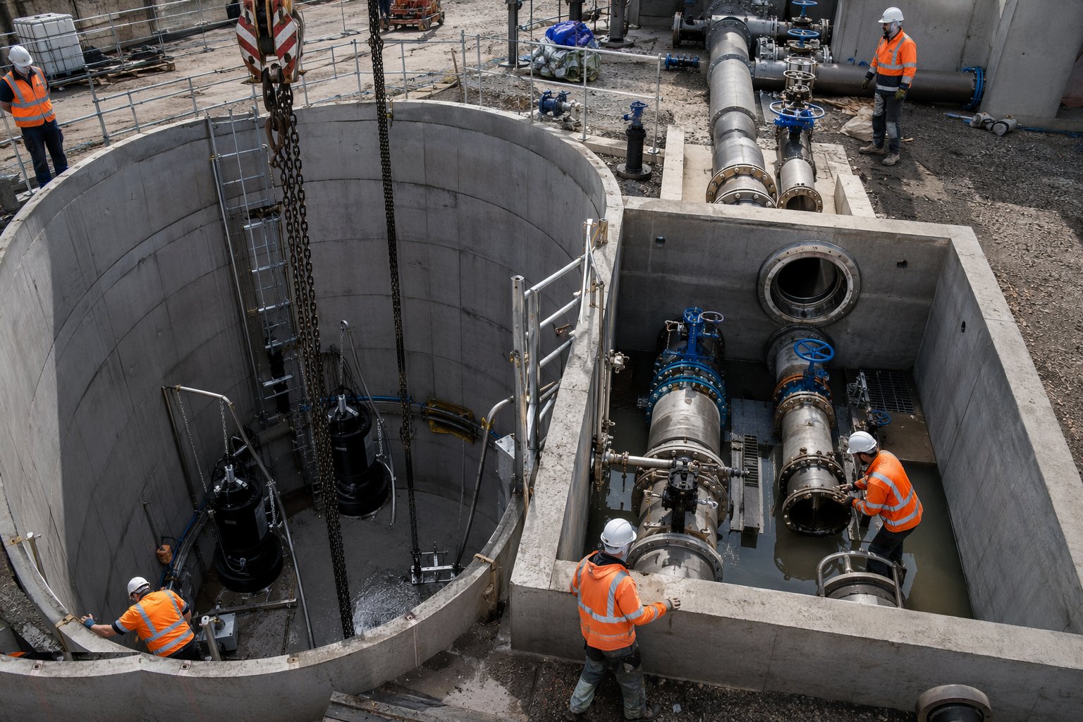 Commission against live flows — Sewage Pumping Stations & CSOs, step 6