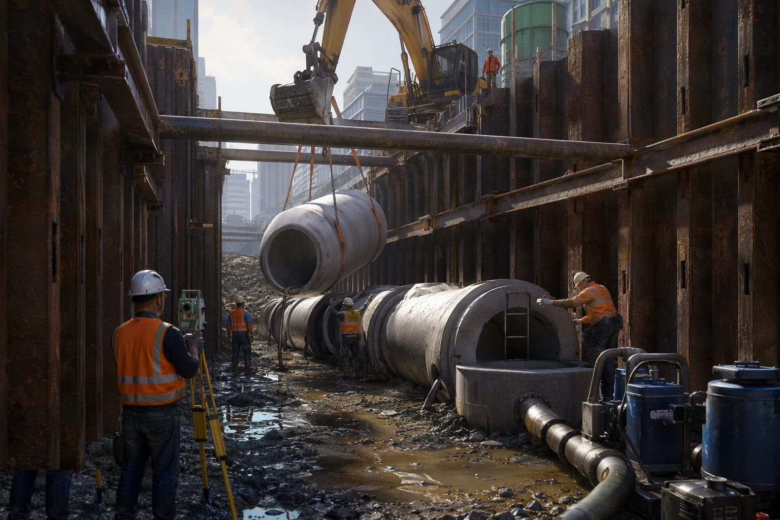 Connect, commission and hand over for adoption — Sewer Network Construction, step 8