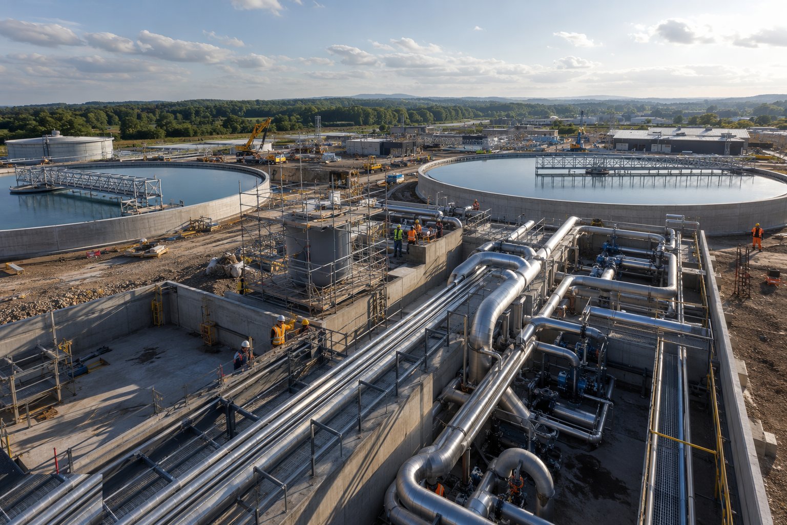 Install odour control and the M&E backbone — Wastewater Treatment Works Construction, step 6